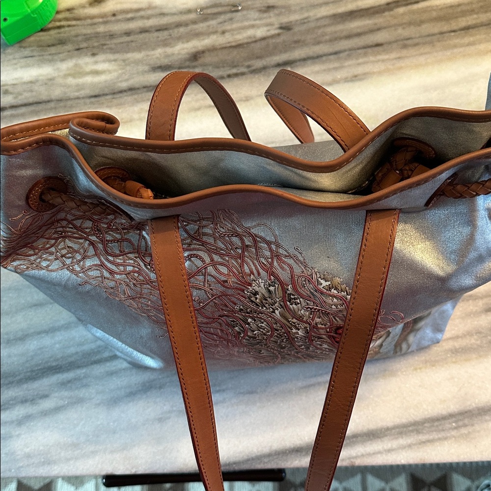 JESSICA KAGEN CUSHMAN METALLIC CANVAS TOTE - Picture 6 of 9